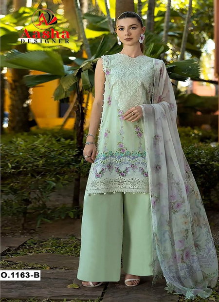 Aasha 1163 A and B Cotton Dupatta Pakistani Salwar Suit Wholesale Online